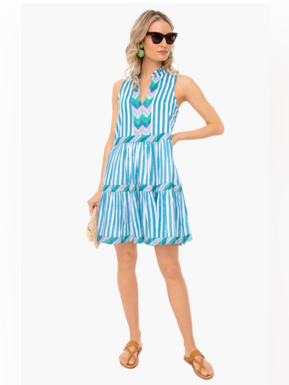 TNUCK Oliphant Small Playa Cotton Striped Mini Dress Excellent Condition - Picture 2 of 12